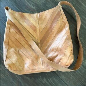 Magnolia Tan Leather Saddle Crossbody Bag